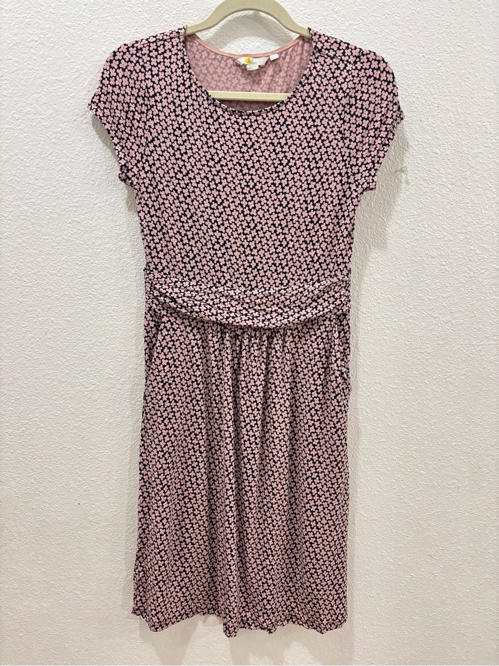 Boden Amelie Jersey Dress Pink and Navy Floral Size 6P